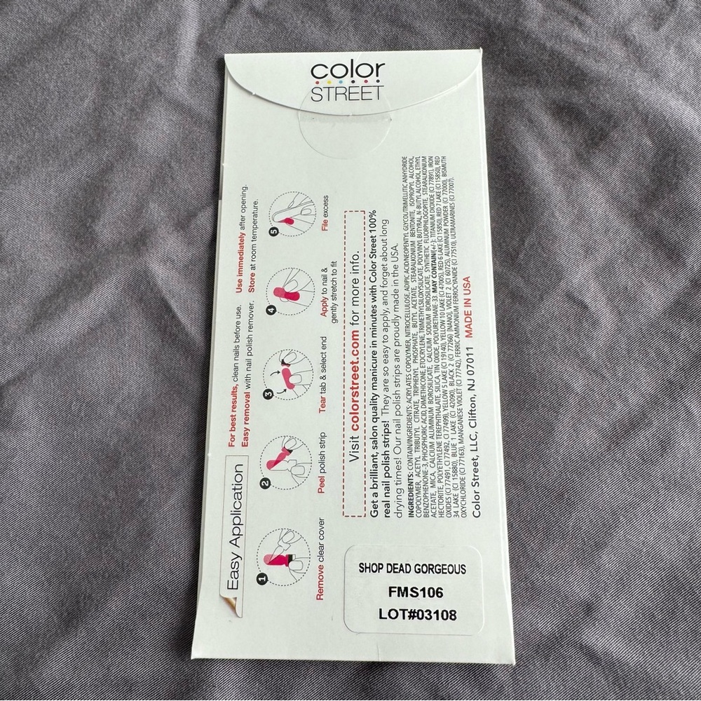 *Retired, HTF* Color Street: Shop Dead Gorgeous | Black Red Silver Stripes Gift - Picture 4 of 8